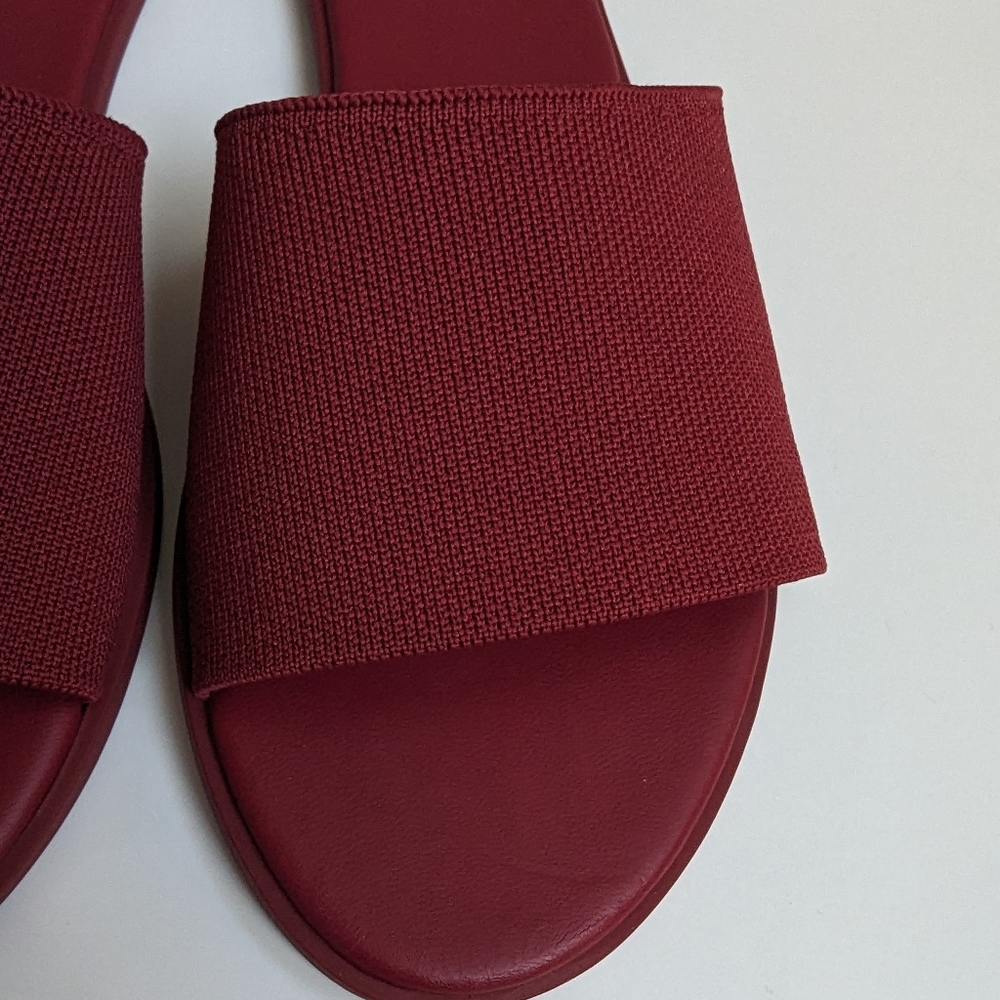 ROTHY'S THE SLIDE SLIP ON SANDALS RED SANGRIA - Picture 6 of 10